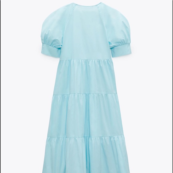 Zara Light Blue Midi Dress - Picture 2 of 7